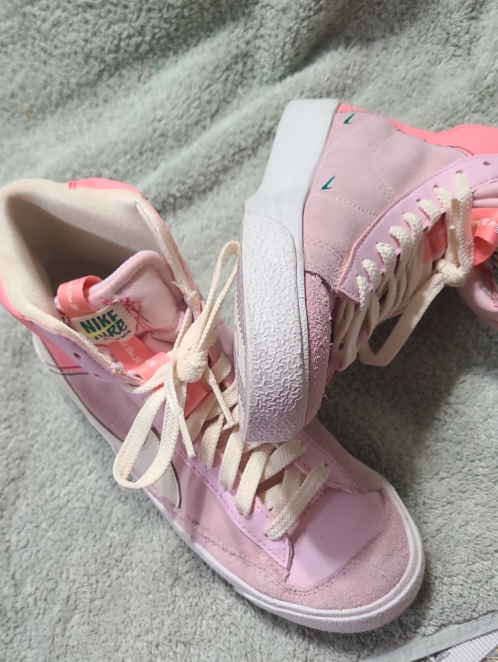 Nike Women’s Pink & Cream High-Top Sneakers